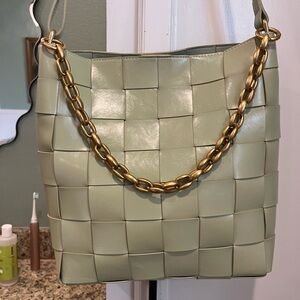Tiffany & Fred Leather Woven Shoulder Bag